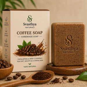 svasthya naturals coffee soap – tan removal & skin smoothing bar