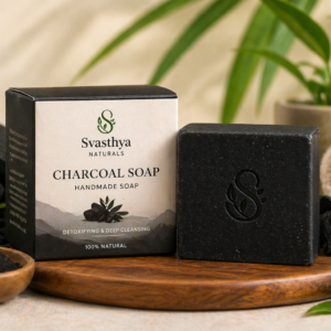 charcoal soap for deep cleansing and detox by Svasthya Naturals